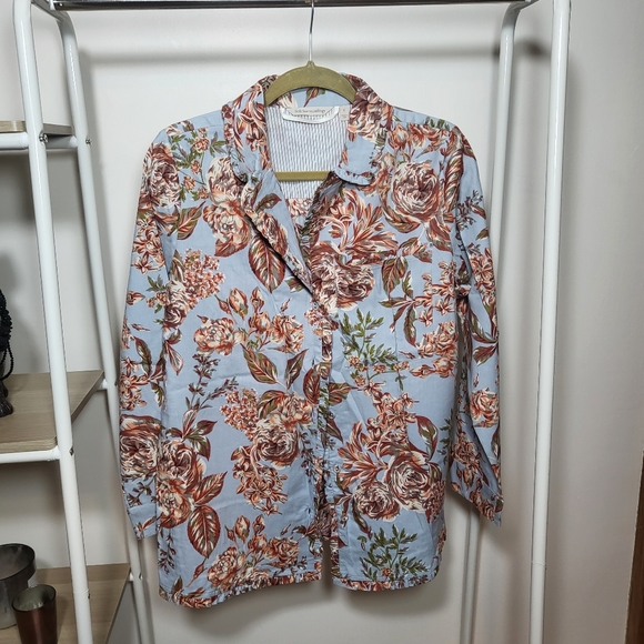 Pajama Set sz small soft cool fabric pretty floral pattern - Picture 11 of 15